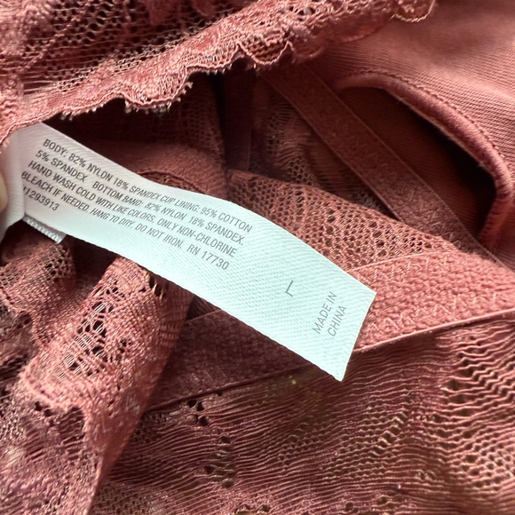 Auden NWOT Sexy Boho Racerback Wireless Removeable Pad Lace Intimate Bralette L - Picture 10 of 13